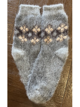Шкарпетки чоловічі з козиного пуху з орнаментом павутинка 
