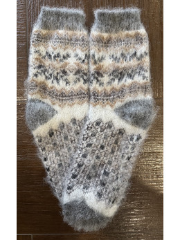 Шкарпетки чоловічі з козиного пуху з орнаментом скандинавським