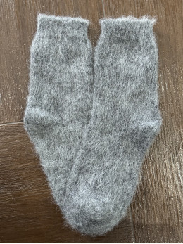 Шкарпетки чоловічі з козиного пуху однотонні темно сірі