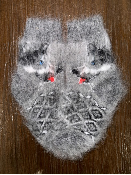 Шкарпетки дитячі з козиного пуху для малюків з хаскі