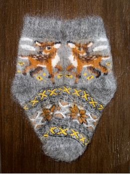 Шкарпетки дитячі з козиного пуху для дошкільнят з оленятком Бембі