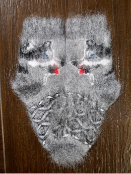 Шкарпетки дитячі з козиного пуху для дошкільнят з хаскі