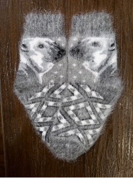 Шкарпетки дитячі з козиного пуху для дошкільнят з умкою