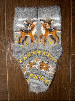 Жіночі шкарпетки з козиного пуху з оленятком Бембі