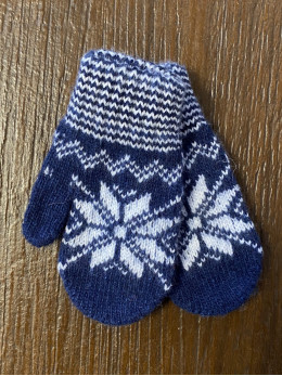 Ангорові дитячі рукавички для немовлят зірочка на синьому