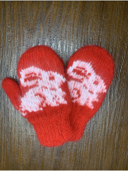 Ангорові дитячі рукавички для немовлят кролик на червоному