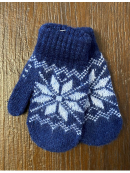 Ангорові дитячі рукавички для малюків зірочка на синьому