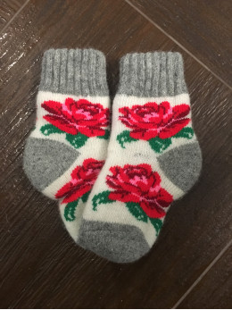 Ангорові дитячі носки р.2 роза сіра
