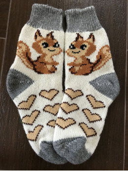 Жіночі шкарпетки з білочкою і сердечком