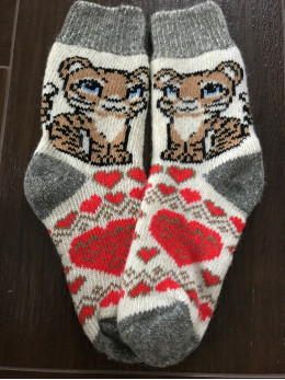 Ангорові жіночі носки тигрик і сердечко