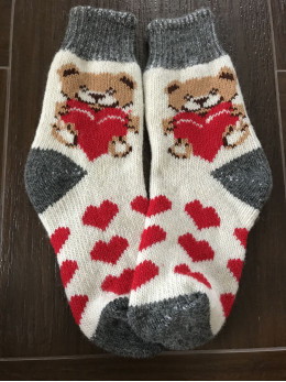 Ангорові жіночі носки медведик з сердечком
