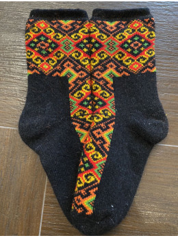 Ангорові жіночі носки вишивка капець з чорним