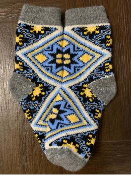Ангорові жіночі носки орнамент новорічна ніч