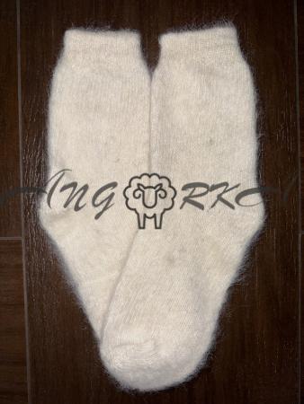 Жіночі шкарпетки з козиного пуху однотонні білі