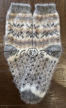 Шкарпетки чоловічі з козиного пуху з орнаментом скандинавським