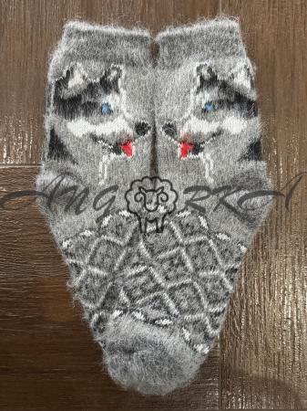 Шкарпетки чоловічі з козиного пуху з хаскі