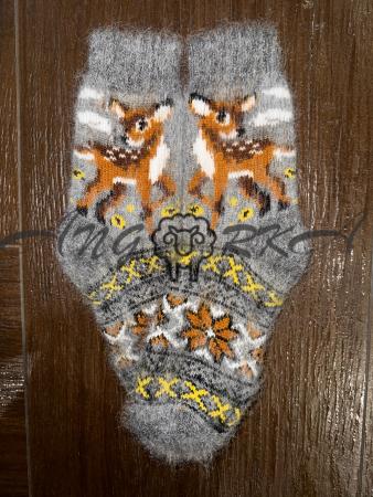 Шкарпетки з козиного пуху для школярів з оленятком Бембі