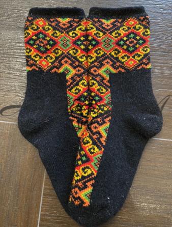 Ангорові жіночі носки вишивка капець з чорним