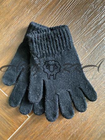 Ангорові чоловічі перчатки темно сірі