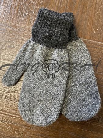 Ангорові чоловічі рукавички однотонні сірі