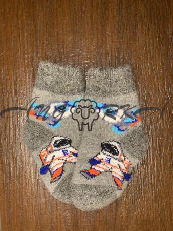 Ангорові дитячі носки р.2 космонавт із ракетою 