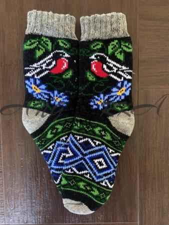 Ангорові жіночі носки пташка із ромашкою