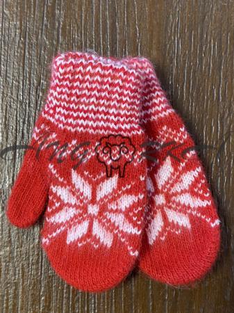Ангорові дитячі рукавички для немовлят зірочка червоному