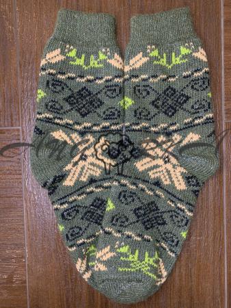 Ангорові чоловічі носки орнамент ЗСУ на хакі