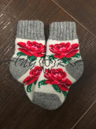 Ангорові дитячі носки р.2 роза сіра