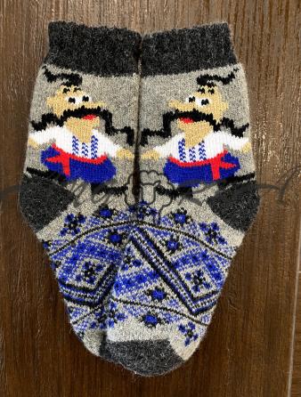 Ангорові дитячі носки р.4 козак у синьому