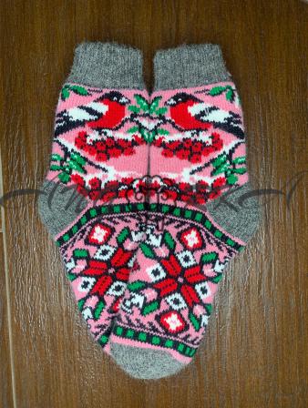 Ангорові дитячі носки р.4 снігур зірочка на рожевому